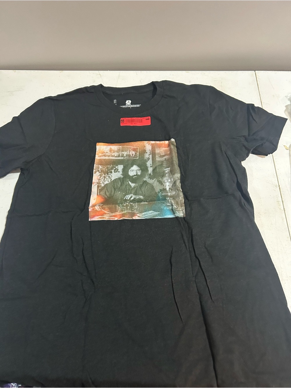 Grateful Dead Black Short Sleeve Graphic Tee with Vintage Photo Print